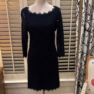 Diane Von Furstenberg Midnight Blue Lace Dress